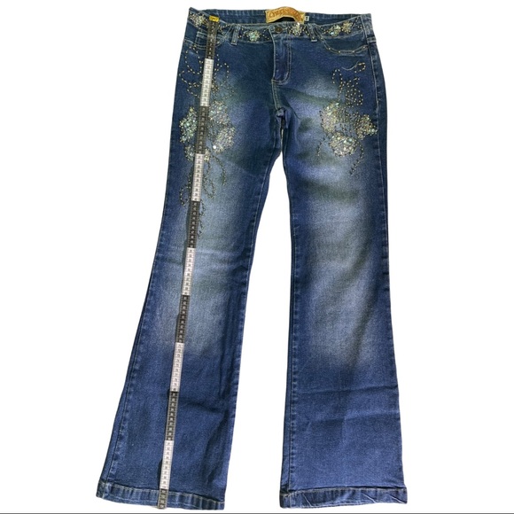 Retro embellished bell bottom Jeans size 44 - Picture 5 of 9